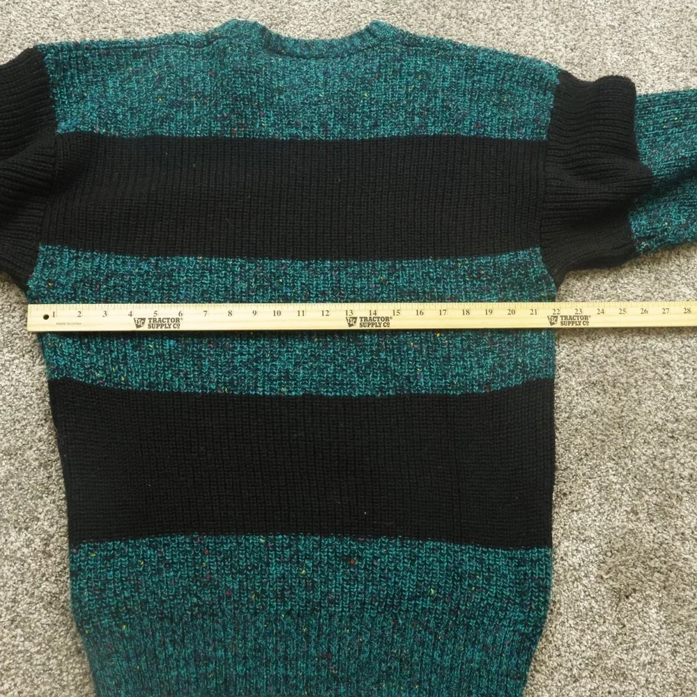 Vintage Concrete Sweater Mens XL Striped Wool Blend Crewneck 90s Retro statement